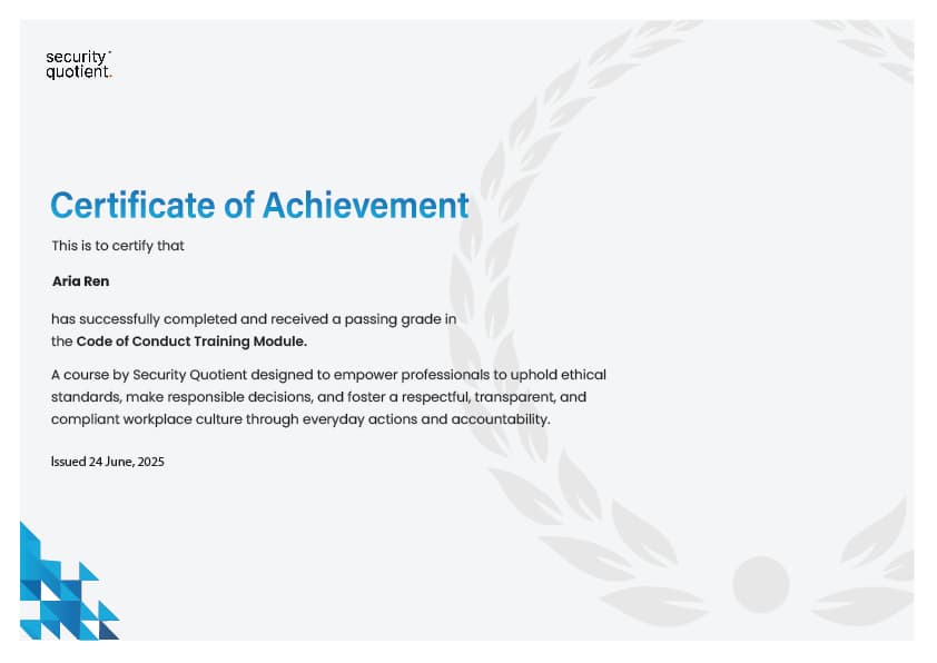 Code of Conduct Training for Organizations