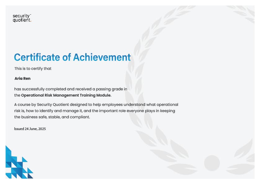 Operational Risk Management Training for Organizations